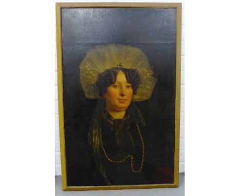 19th Century School  'Head and Shoulders Portrait of Margaret Greig - daughter of George Greig'  Oil-on-Canvas, apparently un