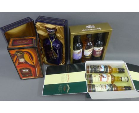 'Ballantines, Very Old Scotch Whisky aged 21 Years, Famous Grouse Prestige and two Famous Grouse sets containing three bottle
