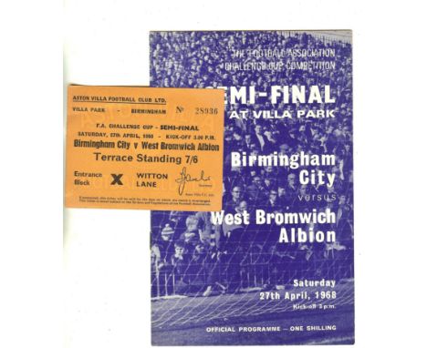Ticket in very good condition. Programme slight fold otherwise, very good.