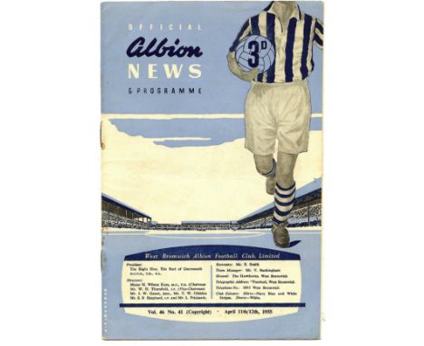 First Division/Central League fixtures 1954/55.
&nbsp;
April 11/12th,&nbsp;1955. Rusty staples/marks, otherwise very good.