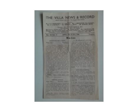 Programme dated 22nd &amp; 23rd April 1946 that covers the first team match v Leicester and the Central Lge game v Leeds Utd
