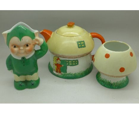 A three piece Shelley Mabel Lucie Attwell Nursery Boo Boo tea service