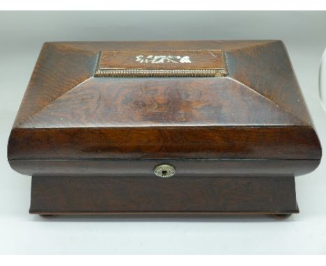 A 19th Century rosewood tea caddy