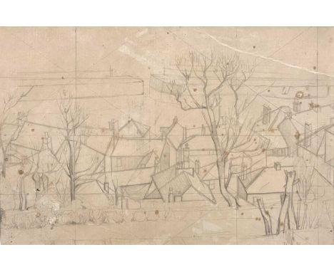 Jack PENDER (1918-1998) Newlyn harbour  Pencil on paper, signed to verso, 16.5 x 24.5cm.