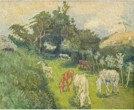 Newlyn School Horses in a Landscape Oil on canvas, 45x56cmBy descent from the artist Joan Manning-Saunders