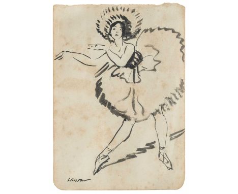 Dame Laura KNIGHT (1877-1970) Ballerina, circa 1914 Ink on paperSigned13 x 9.8cmProvenance - Maryella Pigott, by descent from