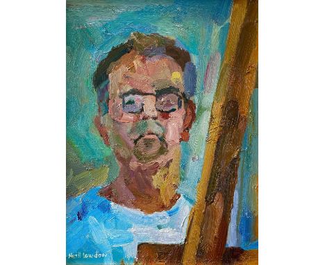 Neill LOWDON (XX-XXI) Self Portrait  Oil on canvas, signed, 39 x 29cm.