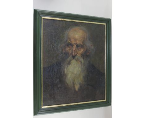 Late 19th / early 20th century school, portrait of an old man, oil on canvas, unsigned, 55cm by 45.5cm