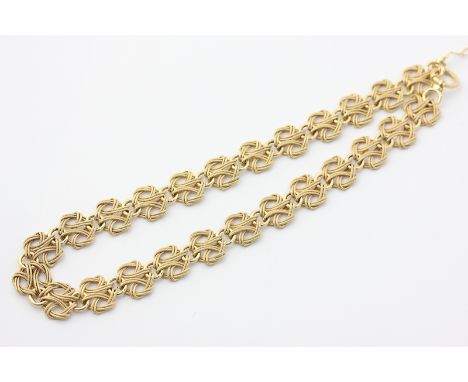 A 9ct gold ropework link necklace, with bolt ring clasp, 18g