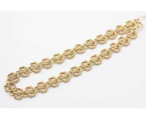 A 9ct gold ropework link necklace, with bolt ring clasp, 18g