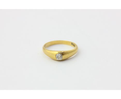 A diamond single stone ring, in 18ct yellow gold