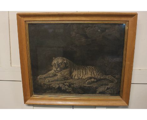 After George Stubbs A.R.A. (1724-1806), A Tigress, a John Dixon monochrome print, 46.5cm by 58cm