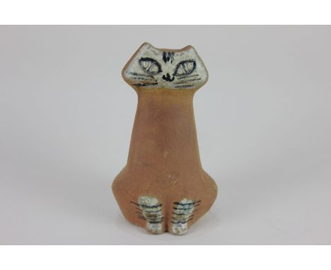 A 20th century Lisa Larson Gustavsberg Swedish Pottery figure of a seated cat, 12cm