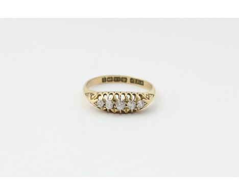 An old cut diamond five-stone ring in 18ct gold