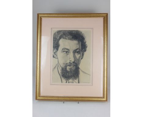 Dame Laura Knight DBE, RA, RWS (1877-1970), portrait of a young man, charcoal, signed in pencil, 33cm by 23.5cm, (ARR)