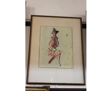 Marino Marini (1901-1980), seated figure 'Sorphesa', colour print, dated 1949, 38cm by 28cm