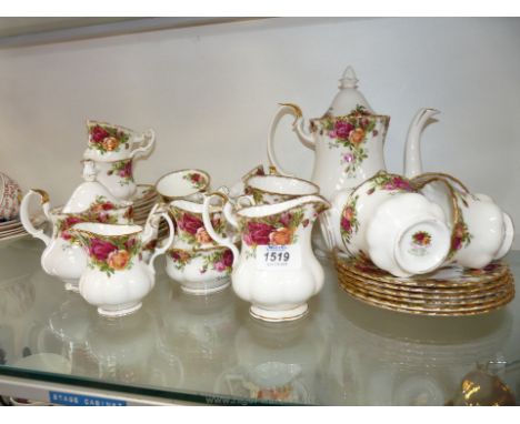 A quantity of Royal Albert ''Old Country Roses'' including six setting Teaset, coffee pot, small teapot, six coffee cups, six