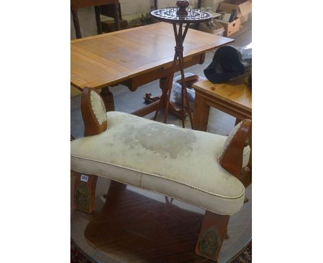 Camel Stool, 46cm high, 64cm wide, Also with a wool stand, 66cm high, (2)