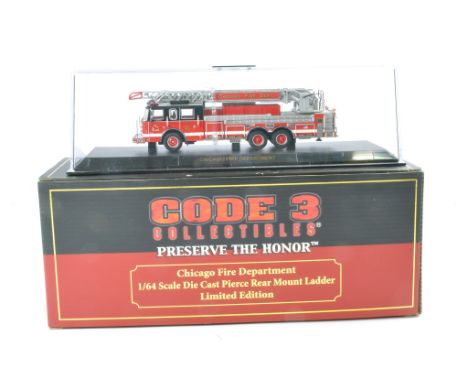Fire and Rescue Model issue comprising Code 3 Collectibles No.12916 Pierce Rear Mount Ladder in the livery of Chicago Fire De