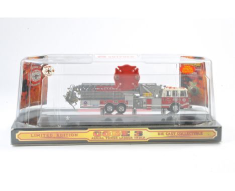 Fire and Rescue model issue comprising Code 3 Collectibles No. 12930 Aerial Tower Ladder Truck in the livery of Orlando Fire 