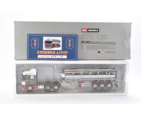 WSI Model Truck Issue comprising 1/50 Scania Streamline Highline 6x2 Tag Axle + Tank  Trailer  - 3 Axle in the livery of Pete