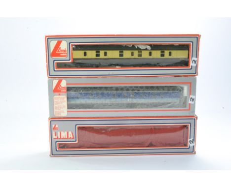 Model Railway Comprising Lima No. 305396A3 Trans Pennine, 305312W MK1 Coach, 305345W BR MK 1. All look to be without fault in