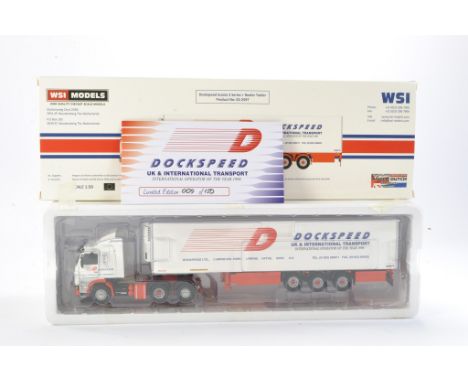 WSI Model Truck Issue comprising 1/50 Scania 3 Series + Reefer Trailer in the livery of Dockspeed. Limited Edition 9 of 150. 