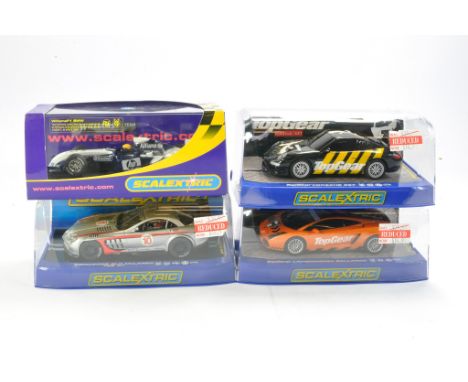 Scalextric slot car issues comprising No. C3069 Lamborghini Gallardo, No. C3116 Mercedes SLR McLaren 722 GT, No. C2584 BMW Wi