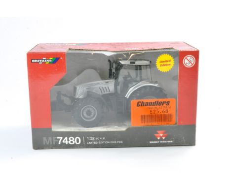 Britains 1/32 Massey Ferguson 7480 Tractor Platinum Edition. No obvious sign of fault and secured in box (box does have some 