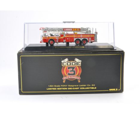 Fire and Rescue Model issue comprising Code 3 Collectibles No. 12854 Seagrave rear mount ladder Co.24 in the livery of Fire D