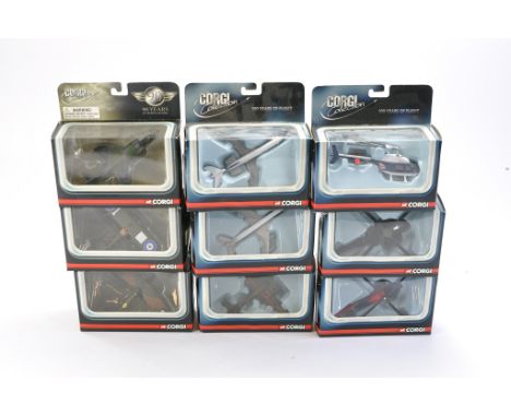 A group of 9 Corgi Collection 100 years of flight Diecast Aircraft issues, all appear to be excellent in original boxes. 