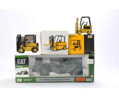 A trio of 1/50 Construction Models comprising 1) NZG Modelle Cat Lift Truck, 2) NZG  Modelle Cat Fork Lift Truck, 3) Norscot 