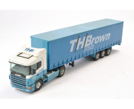 Bespoke 1/50 code 3 / custom exclusive model truck issue (from The Allan Marshall collection) comprising Scania Curtainside T
