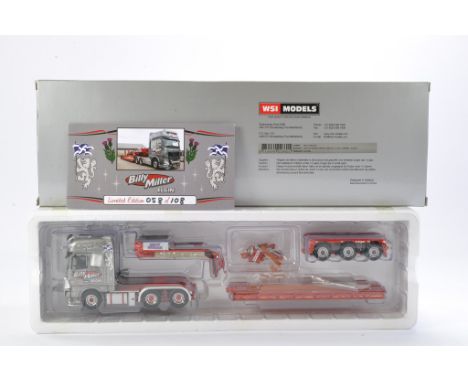 WSI Model Truck Issue comprising 1/50 DAF XF Super Space Cab 6x4 + Low Loader - 3 Axle in the livery of Billy Miller . Limite