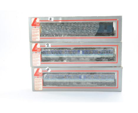Model Railway Comprising Lima No. 205087A3 Coach CL 117, 205098A4 Coach CL 117, 205136A5 Loco CL 117. All look to be without 