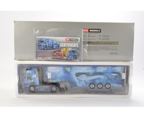 WSI Model Truck Issue comprising 1/50 Volvo FH4 GLOB. XL 4x2 Reefer Trailer - 3 Axle in the Livery of Eisinger. Limited Editi