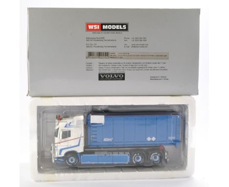 WSI Model Truck Issue comprising 1/50 Volvo FH4 GLOB. 6x2 Tag Axle + Hooklift System + Container 40M. Looks to be excellent a