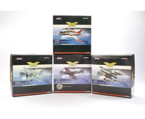 Corgi Diecast Model Aircraft group comprising 1) No. AA36007 Bae Hawk T.1A "Astra", 2) No.AA38301 Fokker DR.1-Josef Jacobs, 3