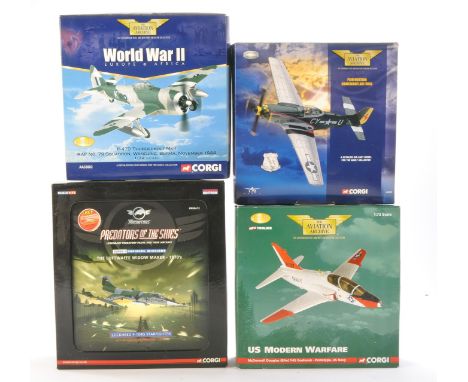 Corgi Diecast Model Aircraft group comprising 1) No.AA33802 World War 2 P-47D Thunderbolt MK11, 2)AA36004 Us Modern Warfare, 
