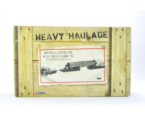 Corgi Diecast Model Truck comprising Heavy Haulage issue, as follows No. CC13209 Daf XF Ballasted Tractor, Nicolas Bogies &am