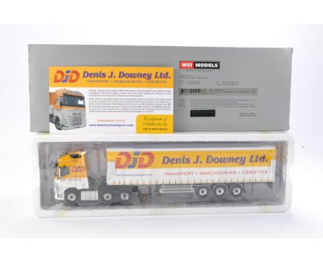 WSI Model Truck Issue comprising 1/50 Volvo FH5 Glob XL 6x2 Twin Steer + Curtain Side Trailer - 3 Axle in the livery of Denis
