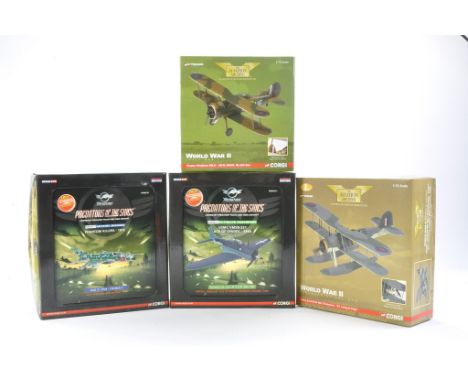 Corgi Diecast Model Aircraft group comprising 1) No. AA36201 Gloster Gladiator Mk.II, 2) No. AA363303 World War II Fairey Swo