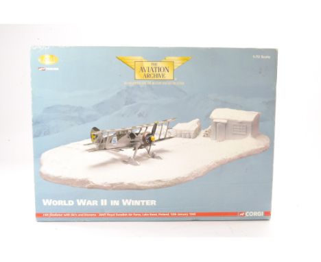 Corgi Diecast Model Aircraft issue comprising Gladiator diorama set plus a further DH issue, shown separately. Both look to b