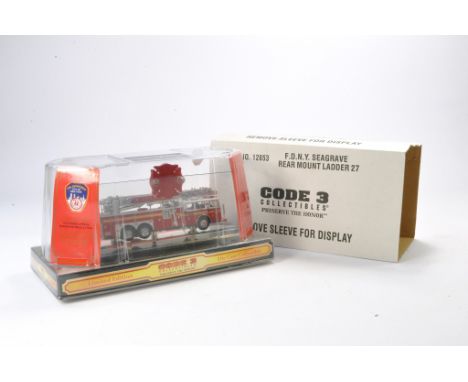 Fire and Rescue Model issue comprising Code 3 Collectibles No.12853 Rear Mount Ladder Fire Engine in the livery of Fire Depar
