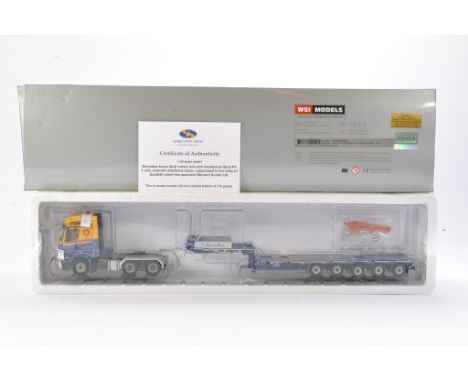 WSI Model Truck Issue comprising 1/50 MB Arocs MP4 Big Space 6x4 + Semi Low loader - 5 Axle in the livery of Bernard Hunter. 