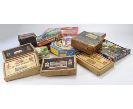 A group of puzzles including some vintage Chad Valley issues as shown. Not checked for completeness. 