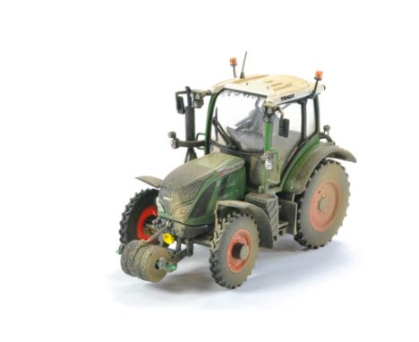 Universal Hobbies 1/32 Fendt 516 Vario Tractor. Weathered and modified with narrow wheels. Looks to be without obvious sign o