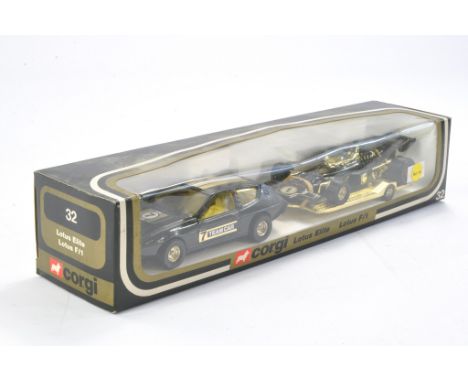 Corgi No. 32 Lotus Elite with trailer and Lotus F1 Racing Car. Excellent with no obvious sign of wear in excellent box. 
