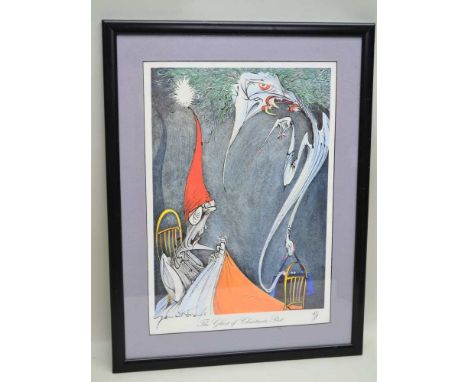 AFTER GERALD SCARFE "The Ghost of Christmas Past", Margaret Thatcher appears to John Major as "Scrooge", limited edition colo