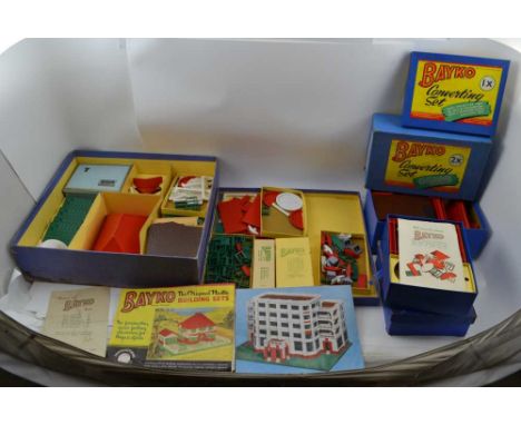 A COLLECTION OF "BAYKO" to include a building set and three "converting sets", all in original boxes and two No.1 building se